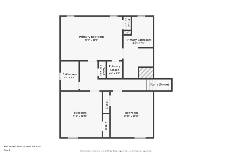 1,855/Mo, 1013 Summer Place NW Acworth, GA 30102 Floor Plan View 3