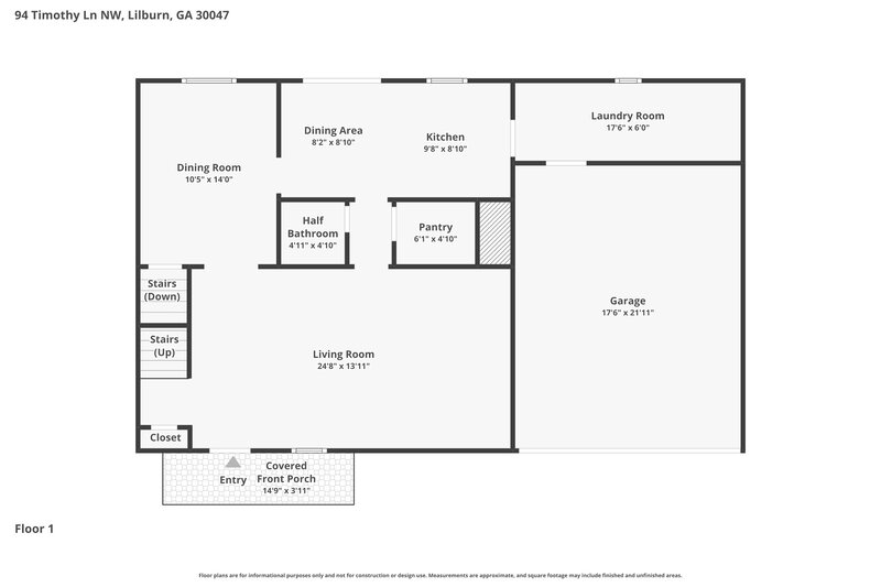 2,300/Mo, 94 Timothy Ln NW Lilburn, GA 30047 Floor Plan View 2