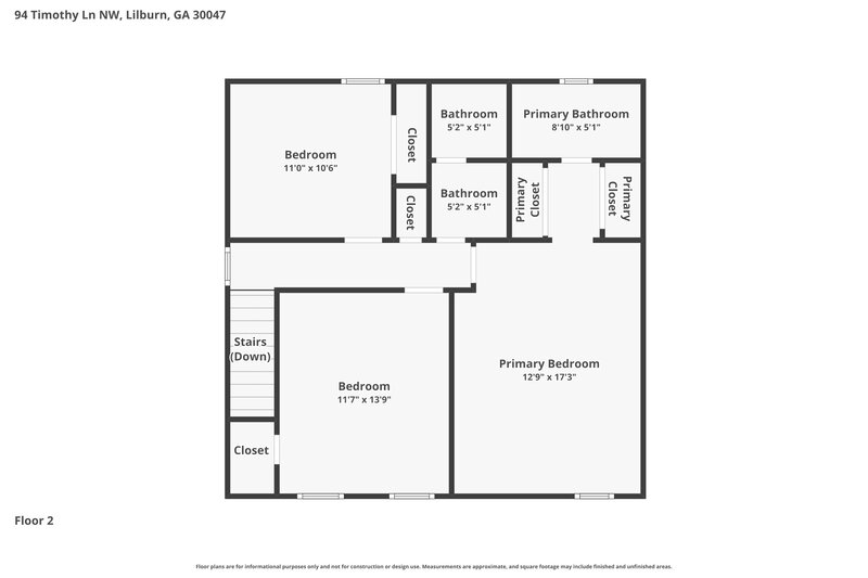 2,300/Mo, 94 Timothy Ln NW Lilburn, GA 30047 Floor Plan View 3