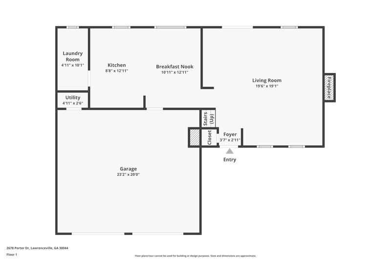 1,935/Mo, 2678 Porter Dr Lawrenceville, GA 30044 Floor Plan View