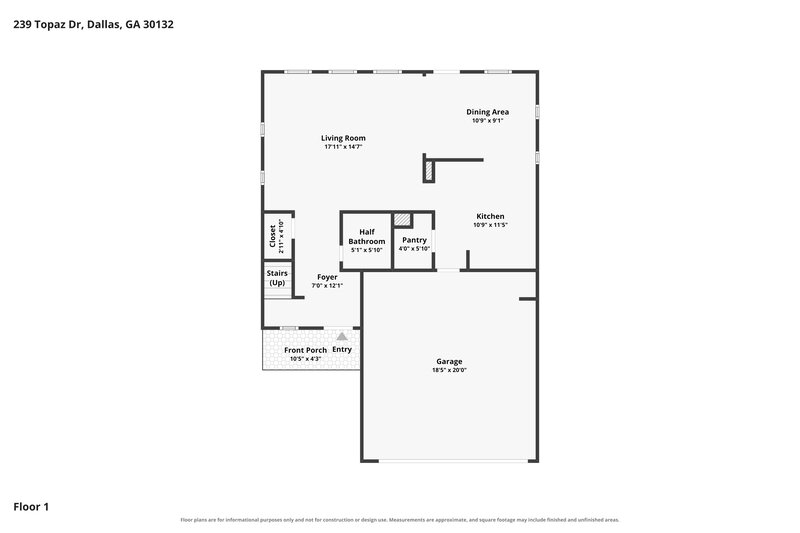 1,785/Mo, 239 Topaz Dr Dallas, GA 30132 Floor Plan View