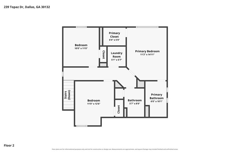 1,785/Mo, 239 Topaz Dr Dallas, GA 30132 Floor Plan View 2