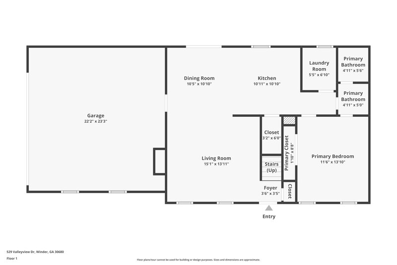 1,870/Mo, 529 Valley View Dr Winder, GA 30680 Floor Plan View