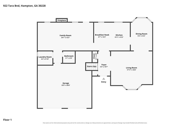 2,215/Mo, 922 Tara Bnd Hampton, GA 30228 Floor Plan View