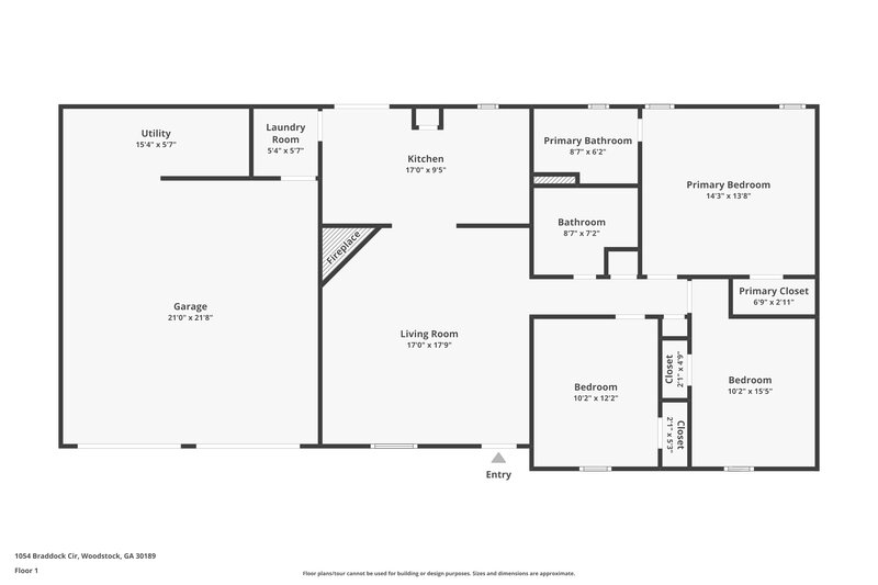 1,865/Mo, 1054 Braddock Cir Woodstock, GA 30189 Floor Plan View