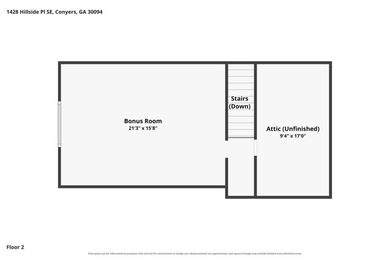 1,850/Mo, 1428 Hillside Pl SE Conyers, GA 30094 Floorplan View 2