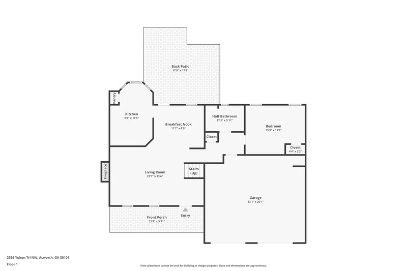 2,100/Mo, 2926 Yukon Trail Acworth, GA 30101 Floor Plan View