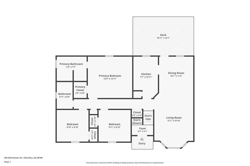 1,680/Mo, 205 Winchester Dr Villa Rica, GA 30180 Floor Plan View 2