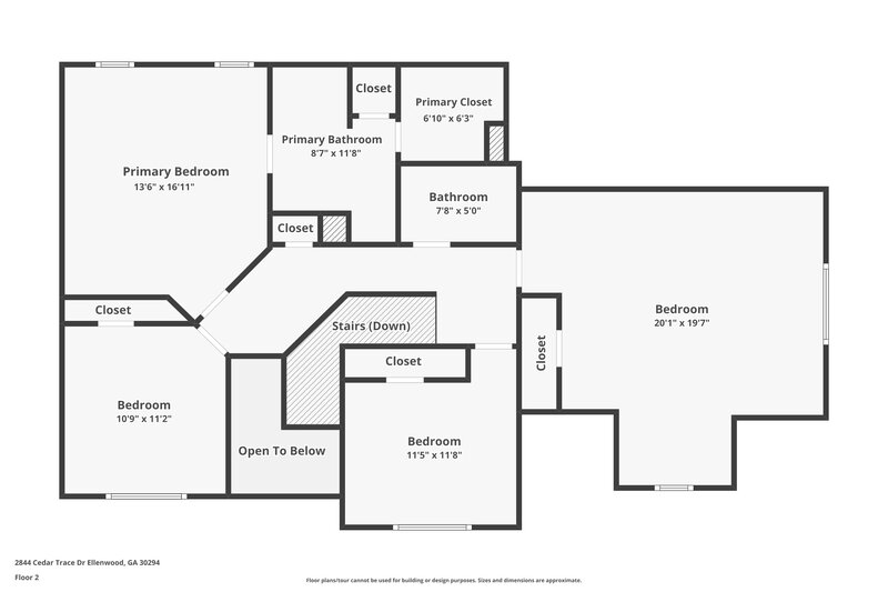 2,175/Mo, 2844 Cedar Trace Dr Ellenwood, GA 30294 Floor Plan View 2