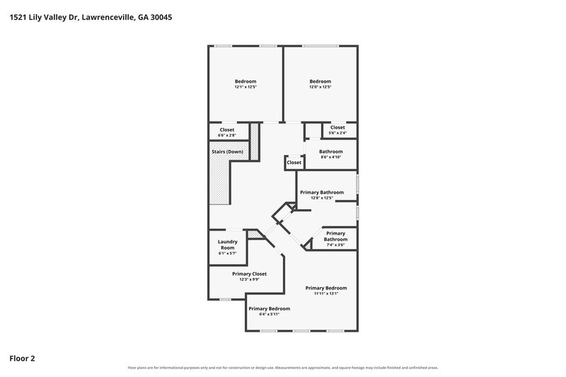 2,000/Mo, 1521 Lily Valley Dr Lawrenceville, GA 30045 Floor Plan View 2