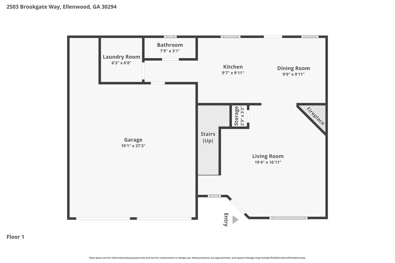 2,215/Mo, 2503 Brookgate Way Ellenwood, GA 30294 Floor Plan View
