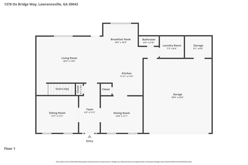 2,570/Mo, 1370 Ox Bridge Way Lawrenceville, GA 30043 Floor Plan View