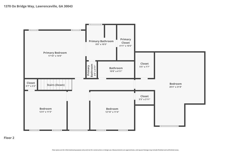 2,570/Mo, 1370 Ox Bridge Way Lawrenceville, GA 30043 Floor Plan View 2