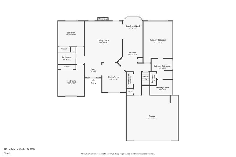 1,895/Mo, 725 Loblolly Ln Winder, GA 30680 Floor Plan View