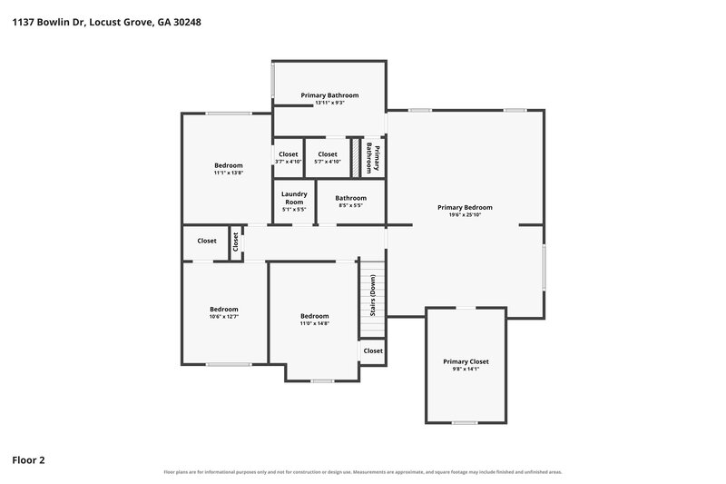 2,135/Mo, 1137 Bowlin Dr Locust Grove, GA 30248 Floor Plan View 2