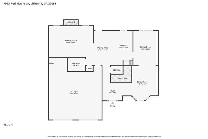 2,515/Mo, 7023 Red Maple Ln Lithonia, GA 30058 Floor Plan View