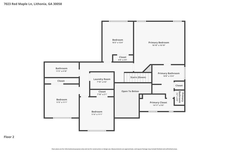 2,515/Mo, 7023 Red Maple Ln Lithonia, GA 30058 Floor Plan View 2