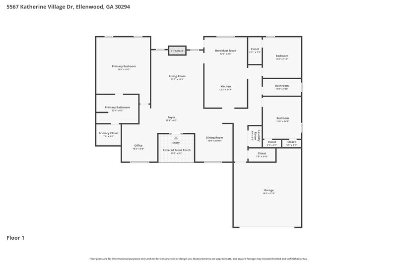 2,510/Mo, 5567 Katherine Village Dr Ellenwood, GA 30294 Floor Plan View