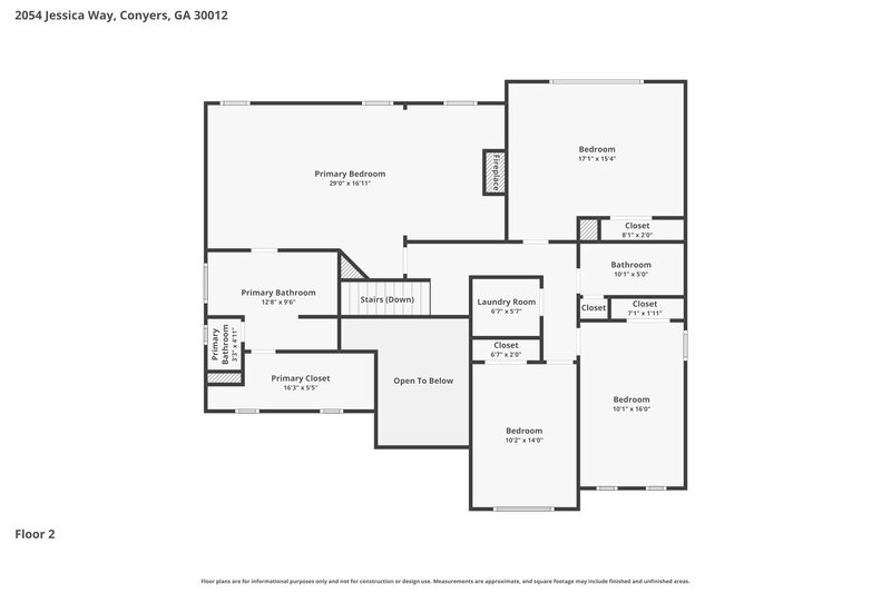 2,575/Mo, 2054 Jessica Way Conyers, GA 30012 Floor Plan View 2