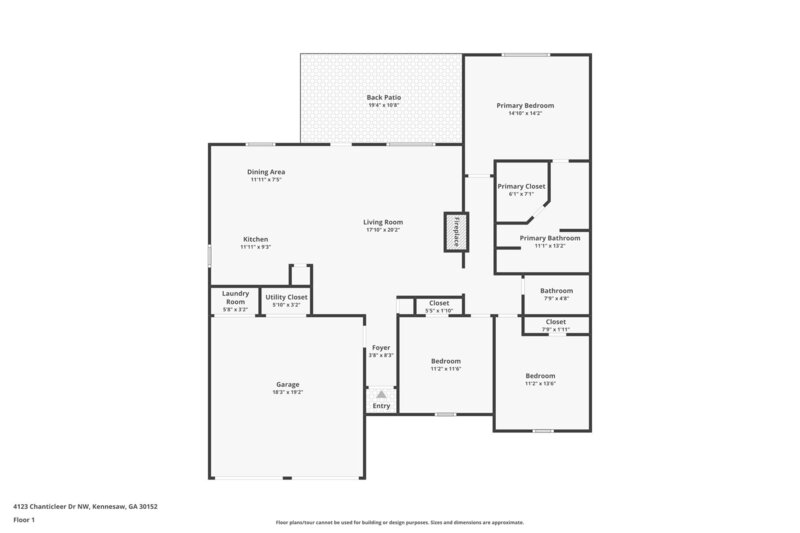 1,960/Mo, 4123 Chanticleer Drive NW Kennesaw, GA 30152 Floorplan View
