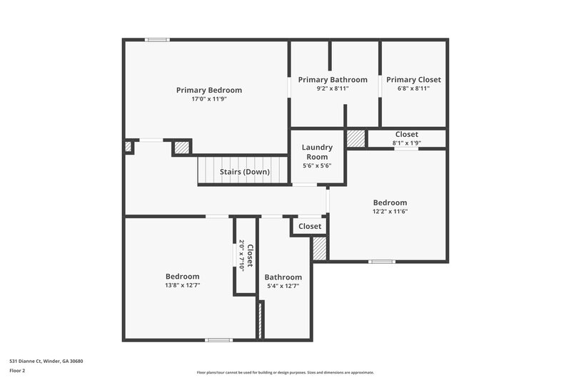 2,350/Mo, 531 Dianne Ct Winder, GA 30680 Floor Plan View