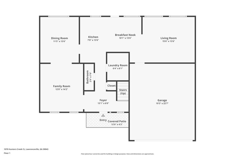 2,200/Mo, 1070 Hunters Creek Court Lawrenceville, GA 30043 Floor Plan View