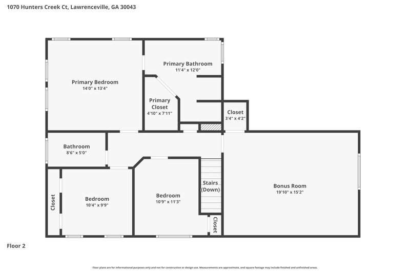 2,450/Mo, 1070 Hunters Creek Court Lawrenceville, GA 30043 Floor Plan View 2