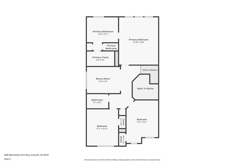 2,285/Mo, 3985 Abernathy Farm Way Acworth, GA 30101 Floor Plan View 2