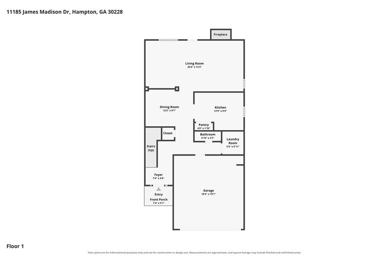 2,055/Mo, 11185 James Madison Dr Hampton, GA 30228 Floor Plan View