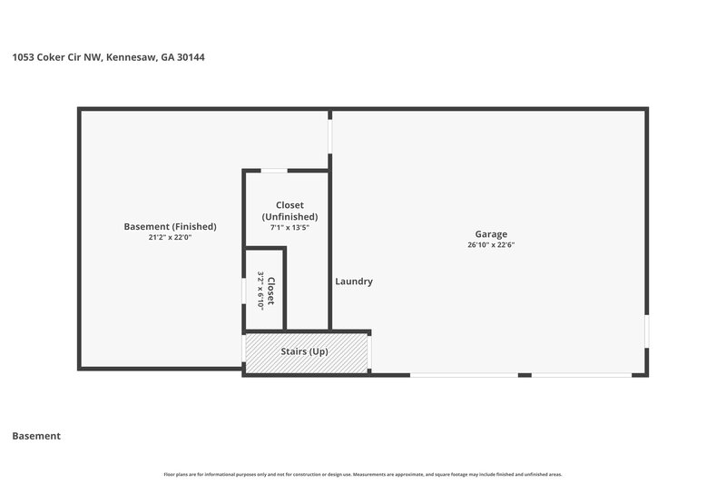 2,250/Mo, 1053 Coker Circle NW Kennesaw, GA 30144 Floor Plan View