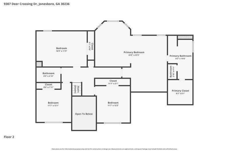 2,440/Mo, 9307 Deer Crossing Dr Jonesboro, GA 30236 Floor Plan View 2