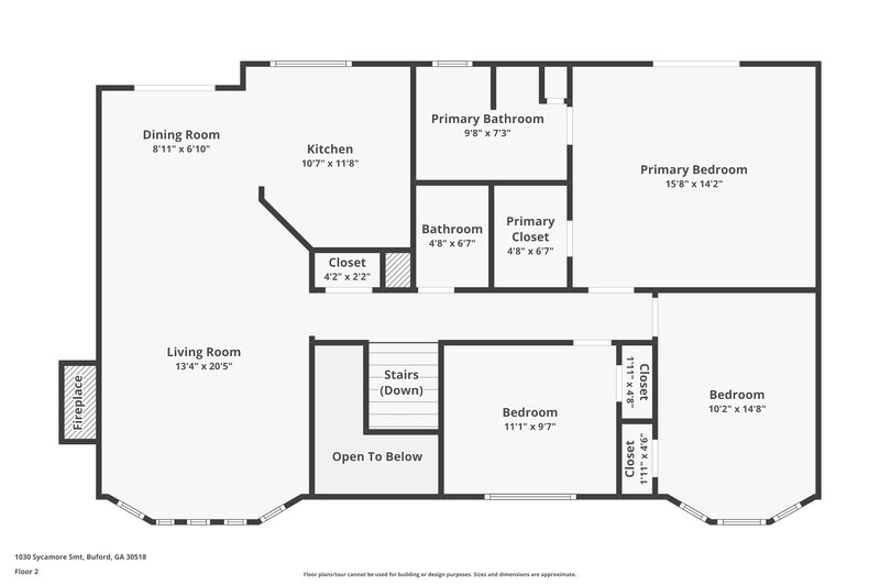 2,040/Mo, 1030 Sycamore Smt Sugar Hill, GA 30518 Floor Plan View 2