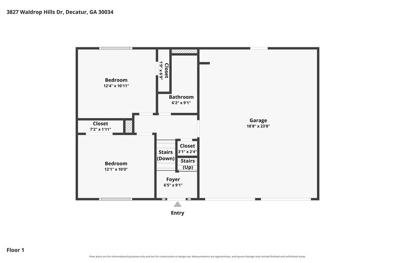 1,820/Mo, 3827 Waldrop Hills Dr Decatur, GA 30034 Floor Plan View