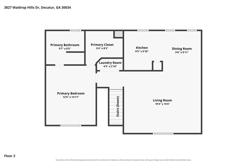 1,820/Mo, 3827 Waldrop Hills Dr Decatur, GA 30034 Floor Plan View 2