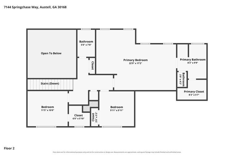 2,080/Mo, 7144 Springchase Way Austell, GA 30168 Floorplan View 2