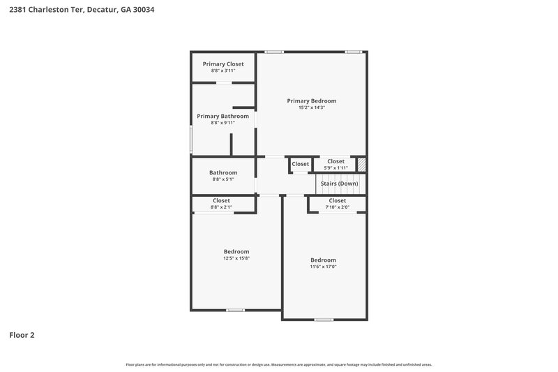 2,140/Mo, 2381 Charleston Ter Decatur, GA 30034 Floor Plan View 2