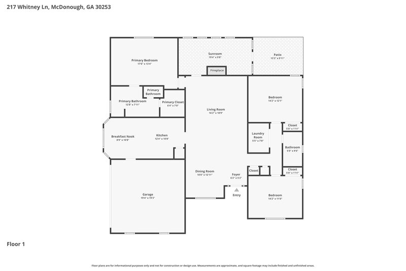 2,295/Mo, 217 Whitney Ln McDonough, GA 30253 Floor Plan View