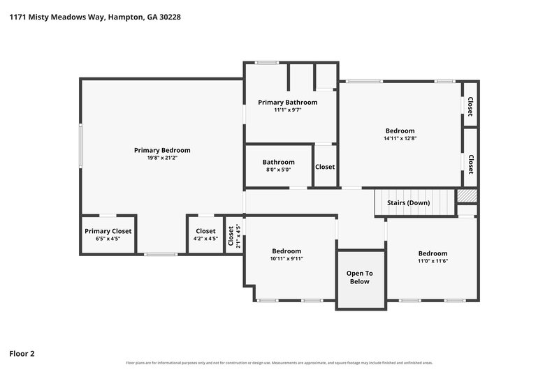 2,170/Mo, 1171 Misty Meadows Way Hampton, GA 30228 Floor Plan View 2
