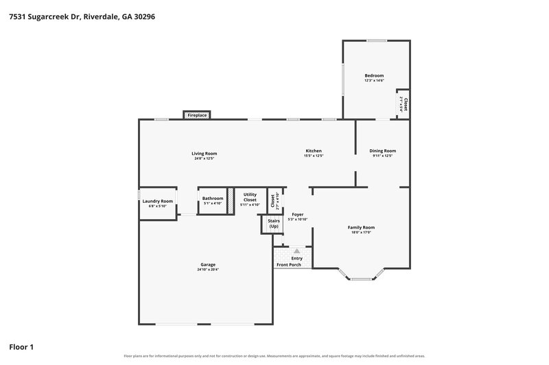 2,150/Mo, 7531 Sugarcreek Dr Riverdale, GA 30296 Floor Plan View