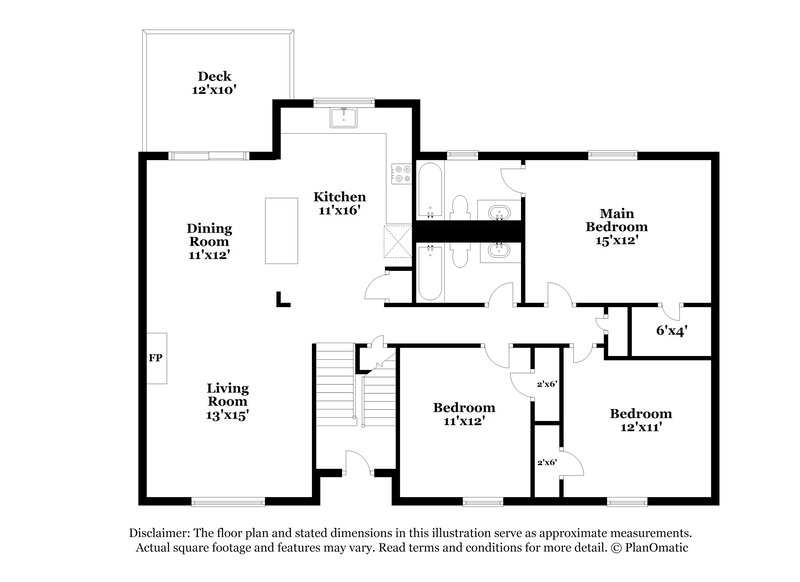 2,250/Mo, 3923 N Fork Ct Lawrenceville, GA 30044 Floorplan View 3