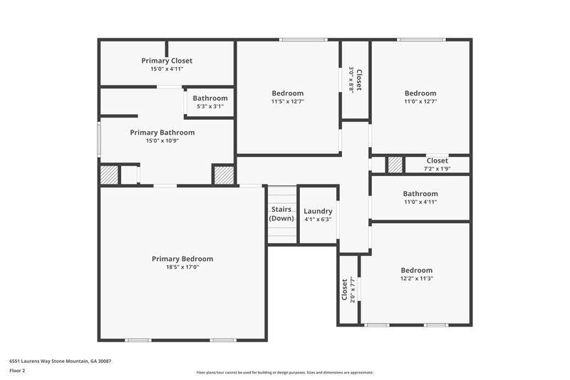 2,365/Mo, 6551 Laurens Way Stone Mountain, GA 30087 Floor Plan View 2