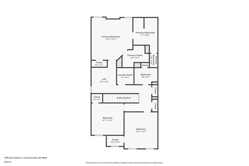 1,960/Mo, 1990 Lily Valley Dr Lawrenceville, GA 30045 Floor Plan View 2