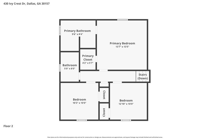 1,840/Mo, 430 Ivy Crest Dr Dallas, GA 30157 Floor Plan View 2
