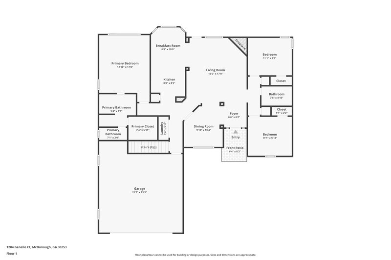 2,100/Mo, 1204 Genelle Ct. McDonough, GA 30253 Floor Plan View