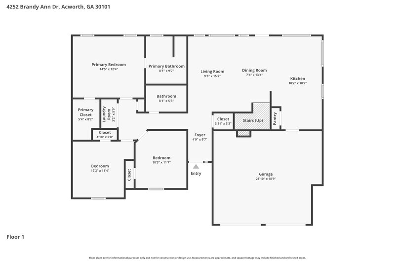 2,325/Mo, 4252 Brandy Ann Dr Acworth, GA 30101 Floor Plan View