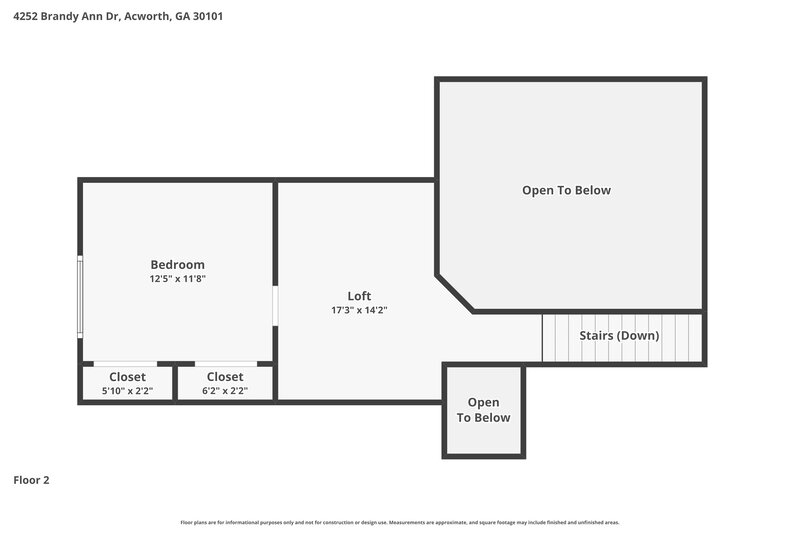 2,325/Mo, 4252 Brandy Ann Dr Acworth, GA 30101 Floor Plan View 2