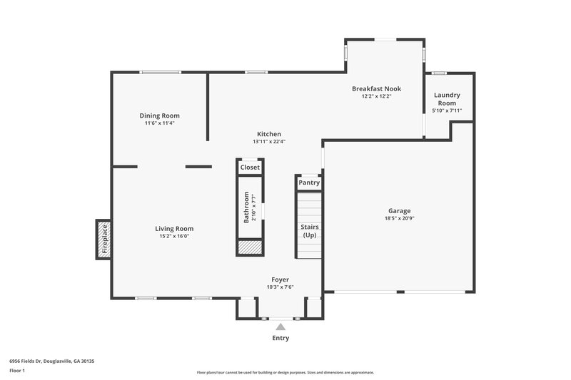 2,260/Mo, 6956 Fields Dr Douglasville, GA 30135 Floorplan View