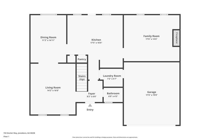 2,025/Mo, 733 Sinclair Way Jonesboro, GA 30238 Floor Plan View 2