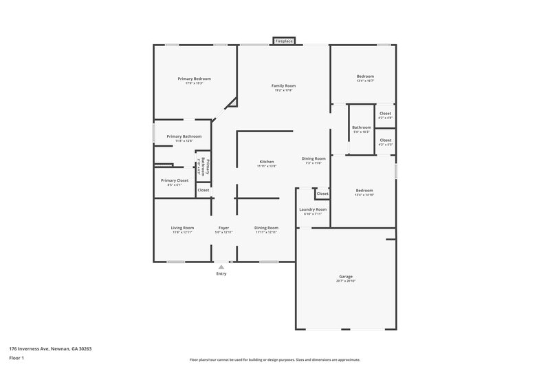 2,135/Mo, 176 Inverness Ave Newnan, GA 30263 Floor Plan View