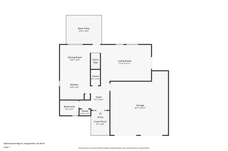 1,765/Mo, 6659 Breckenridge Dr Douglasville, GA 30134 Floor Plan View